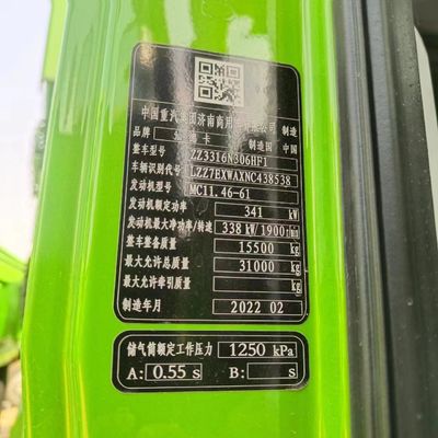 Sinotruk Dump Truck Chassis Carbon Steel Cargo Box Material and Euro 3 Emission Standard